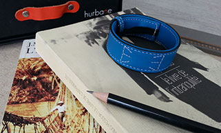 Bracelet pour homme en cuir bleu