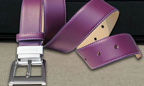 ceinture en cuir violet pour homme