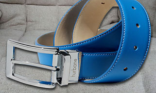 ceinture bleu en cuir pour homme