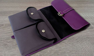 trousse de toilette pour homme en cuir violet Hurbane