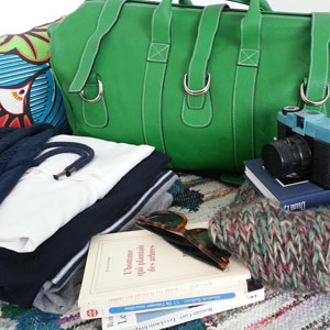 sac de voyage en cuir vert