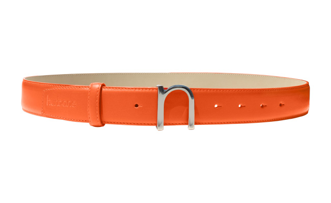 Ceinture homme cuir Orange Bonze - Boucle à pointe