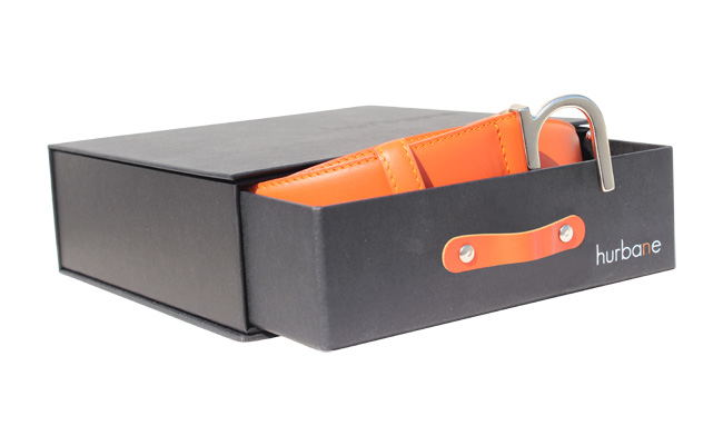 Ceinture homme cuir Orange Bonze - Boucle à pointe