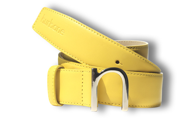 Ceinture cuir homme couleur Jaune Lime -Boucle à pointe