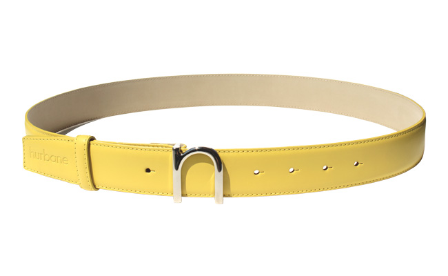 Ceinture cuir homme couleur Jaune Lime -Boucle à pointe