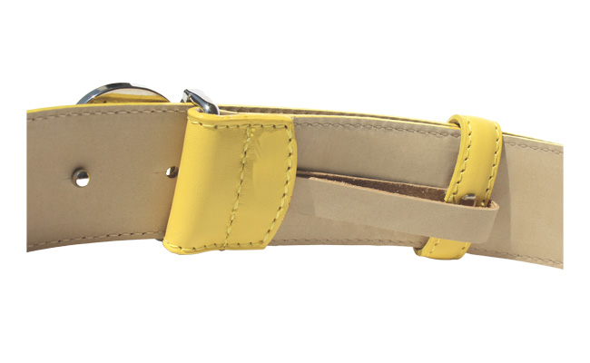 Ceinture cuir homme couleur Jaune Lime -Boucle à pointe