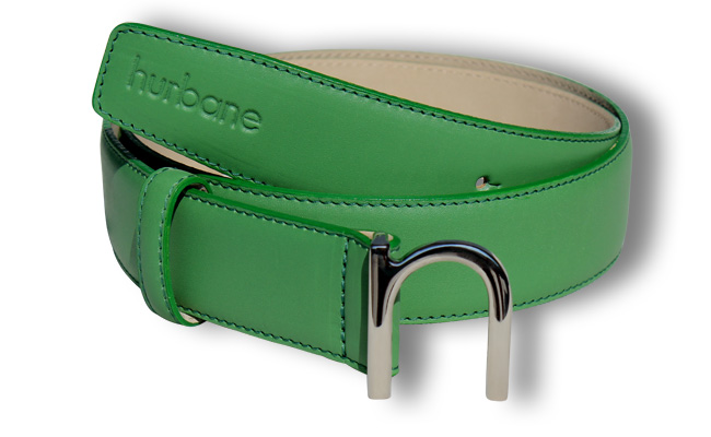 Ceinture en cuir pour hommes Vert Bunker - Boucle à pointe