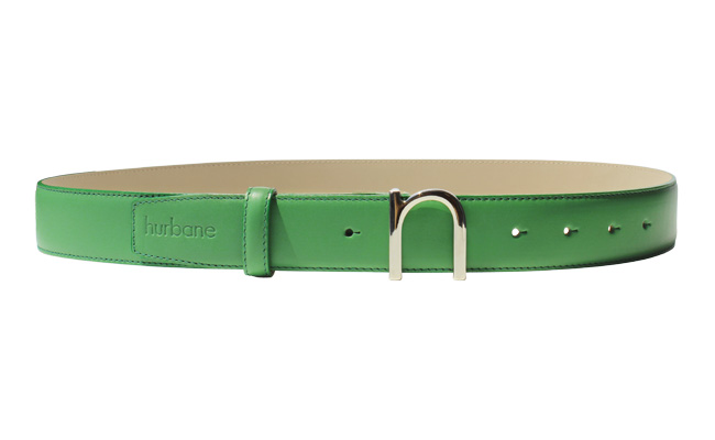 Ceinture en cuir pour hommes Vert Bunker - Boucle à pointe