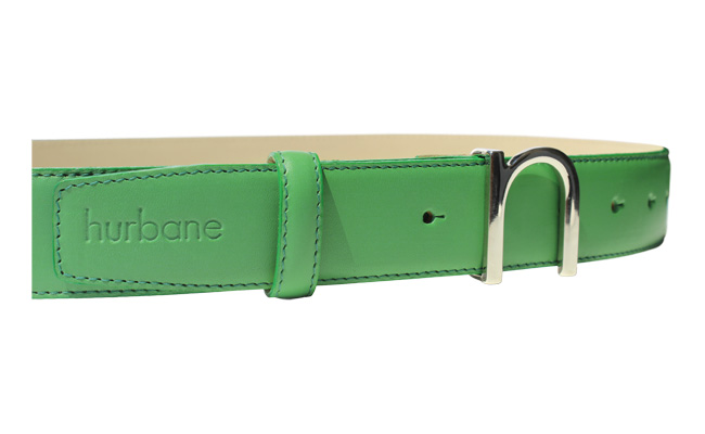 Ceinture en cuir pour hommes Vert Bunker - Boucle à pointe