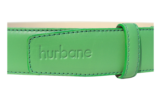 Ceinture en cuir pour hommes Vert Bunker - Boucle à pointe