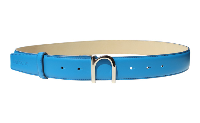 Ceinture homme cuir Bleu Artic - Boucle à pointe