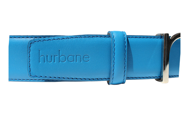 Ceinture homme cuir Bleu Artic - Boucle à pointe