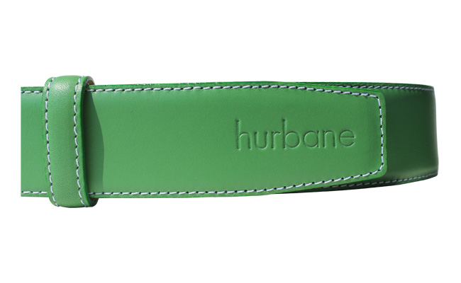 Ceinture cuir pour hommes - couleur Vert Bunker - Boucle ardillon gravée