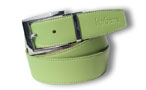 Ceinture cuir homme - Vert Tropic - Boucle ardillon gravée