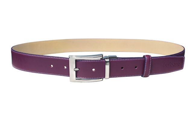 Ceinture de couleur homme - Violet Ultra - Boucle ardillon gravée