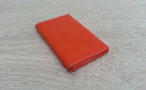 Portefeuille homme - format porte-cartes - cuir couleur Orange Bonze 