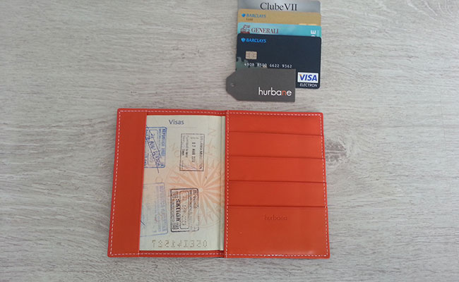 Portefeuille Homme en cuir - Modèle porte-passeport - Orange Bonze