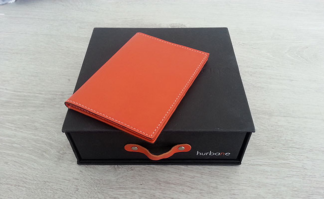 Portefeuille Homme en cuir - Modèle porte-passeport - Orange Bonze