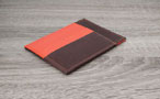 Portefeuille rigide pour homme - cuir Marron Brut et Orange Bonze