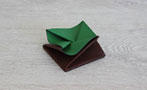Porte-monnaie Origami  - Cuir Marron Brut et Vert Bunker
