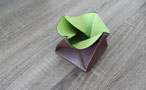 Porte-monnaie Origami pour homme - Cuir Marron Brut et Vert Tropic 