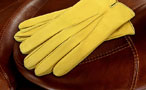 Gants Homme en cuir - Coupe droite cintrée - Cuir d'agneau Jaune Lime