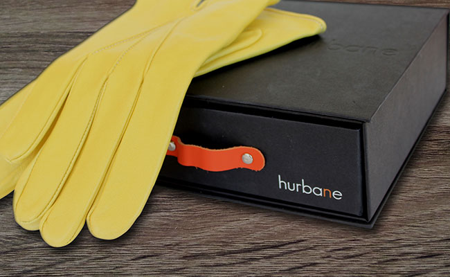 Gants Homme en cuir - Coupe droite cintrée - Cuir d'agneau Jaune Lime