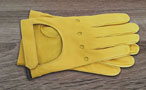 Gants en cuir pour hommes - Modèle Rallye ajouré - Jaune Lime