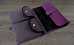 Trousse de Toilette en cuir pour Hommes - Violet Ultra