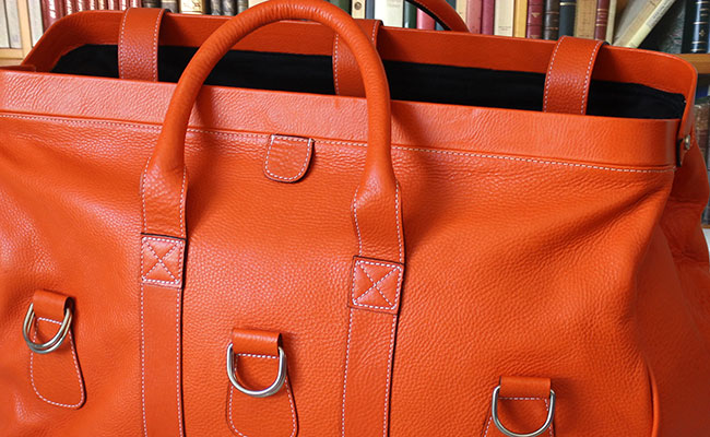 Sac de voyage cuir homme Hurbane - Orange Bonze