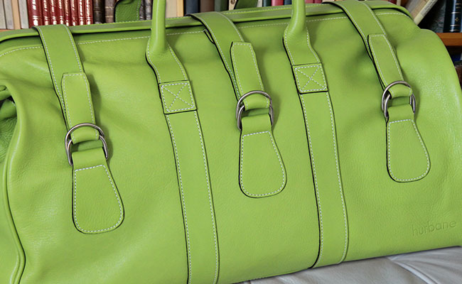 Sac de voyage en cuir pour hommes - Vert tropic