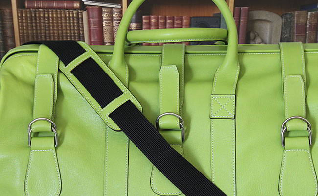 Sac de voyage en cuir pour hommes - Vert tropic