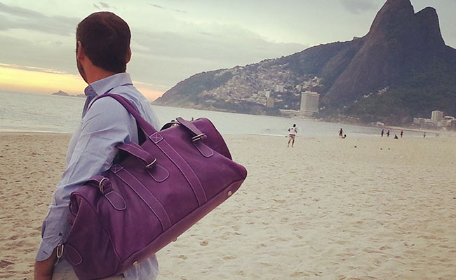 Sac de voyage Homme - cuir Violet Ultra