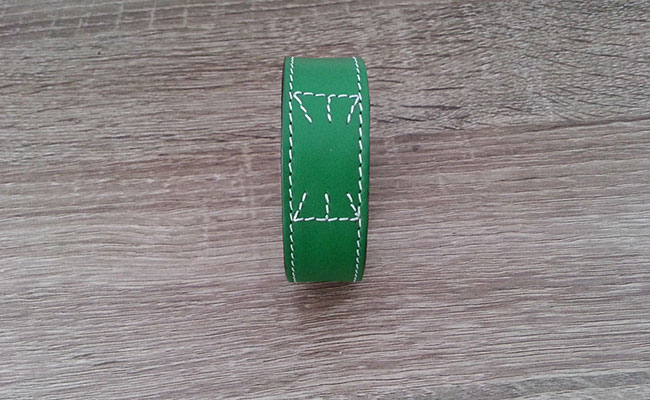 Timeless, bracelet cuir Vert Bunker pour homme